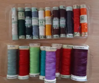 Set cucito vintage cestino vimini accessori