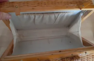 Set cucito vintage cestino vimini accessori