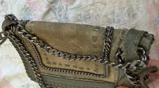 Borsa Zara in vera pelle verde