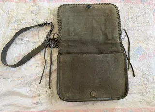 Borsa Zara in vera pelle verde