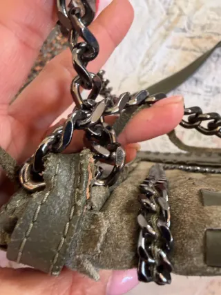 Borsa Zara in vera pelle verde