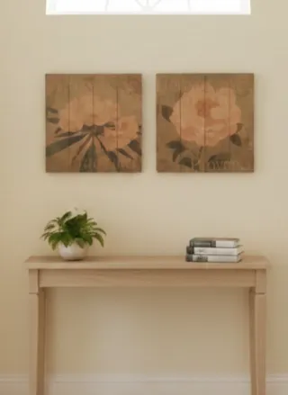 Cuadros de flores en madera