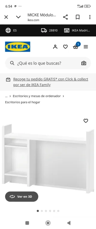Parte superior escritorio Micke Ikea
