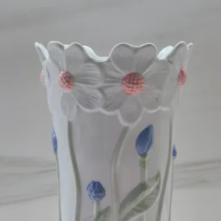 Jarrón porcelana Art Deco flores