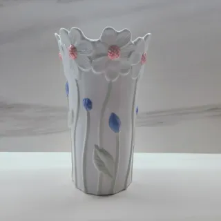 Jarrón porcelana Art Deco flores