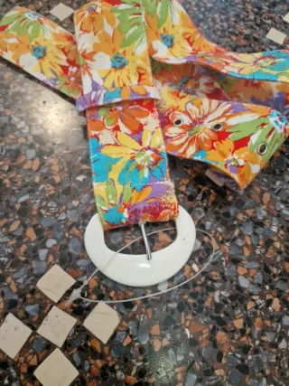 Cintura vintage floreale multicolor