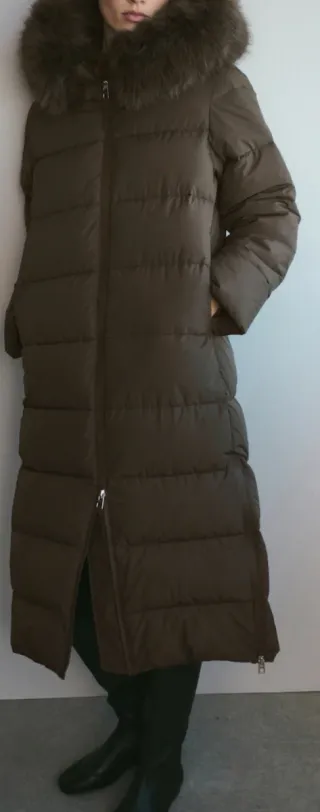 Anorak Mango Verde Oliva Largo