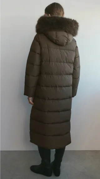 Anorak Mango Verde Oliva Largo