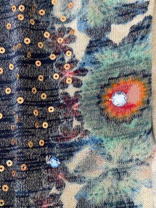 Jersey Desigual lentejuelas beige multicolor