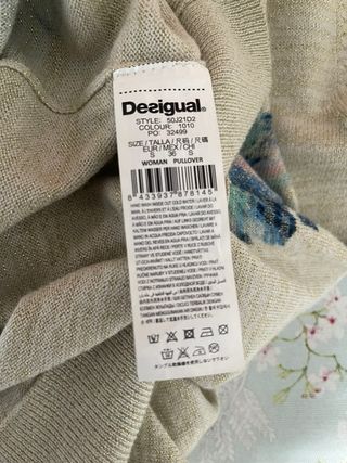 Jersey Desigual lentejuelas beige multicolor