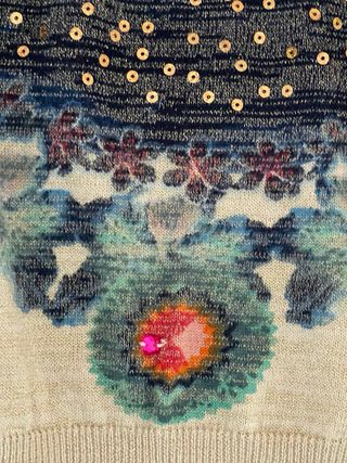 Jersey Desigual lentejuelas beige multicolor