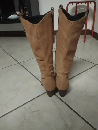 Stivali donna vera pelle beige