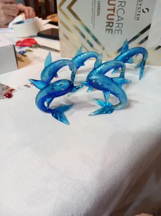 Delfino Murano Blu Argento