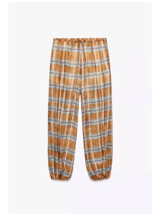 Pantalon bombacho cuadros ramio