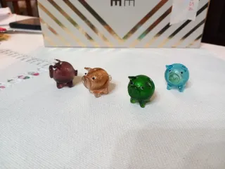 Lotto 4 maialini Murano