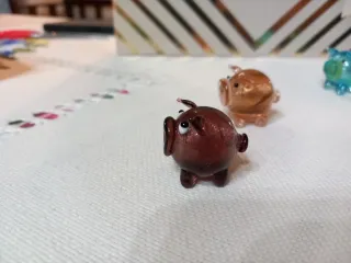 Lotto 4 maialini Murano