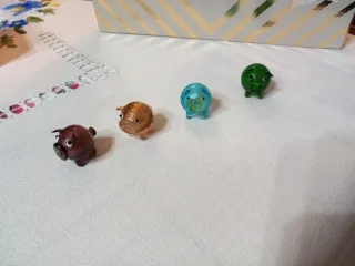 Lotto 4 maialini Murano