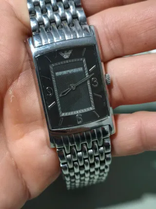 Reloj Emporio Armani Rectangular Negro/Plata