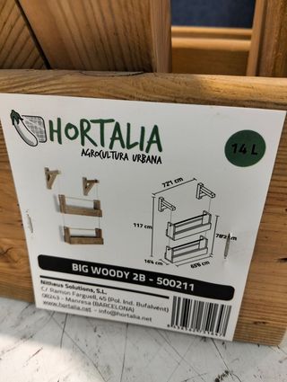 Jardinera Vertical Big Woody 14L madera pino exterior interior