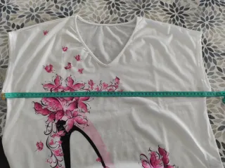 T-shirt donna stampa tacco floreale tg XL