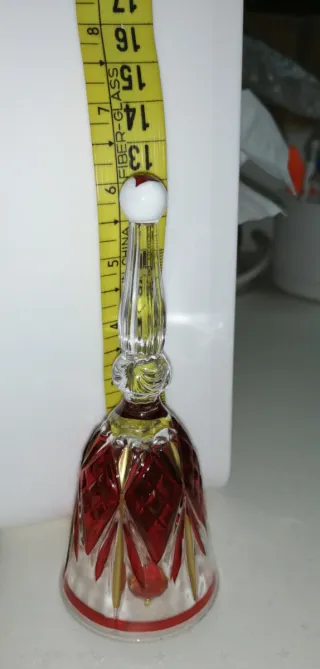 Campanella in cristallo rosso e oro