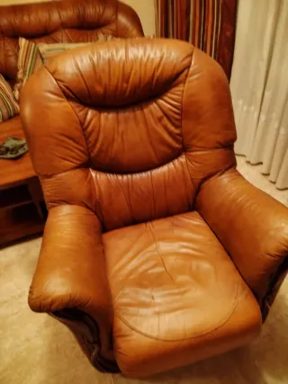 Conjunto de sofás de piel