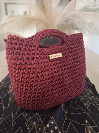 Borsa uncinetto fatta a mano bordeaux