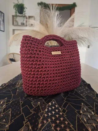 Borsa uncinetto fatta a mano bordeaux