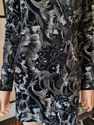 Vestido Terciopelo Negro y Strass