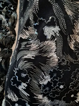 Vestido Terciopelo Negro y Strass