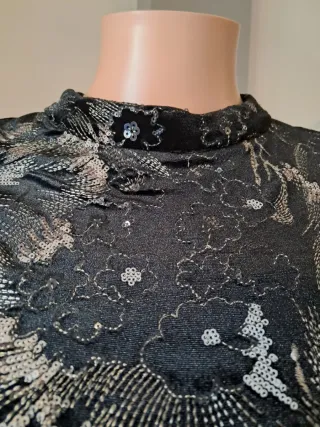 Vestido Terciopelo Negro y Strass