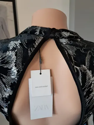 Vestido Terciopelo Negro y Strass