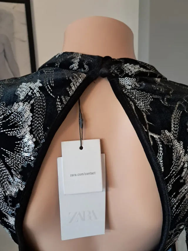 Vestido Terciopelo Negro y Strass