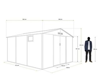 Caseta de jardín metálica Surrey de 13 m2