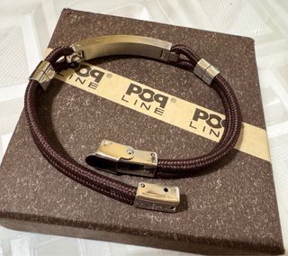 Bracciale uomo Poq Line timone nero argento