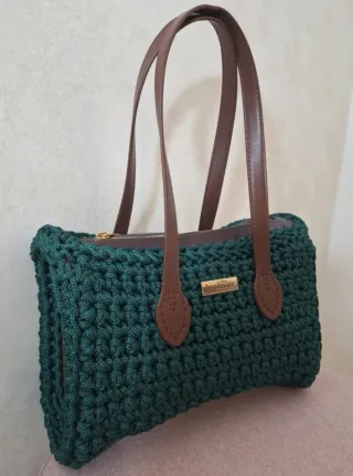 Borsa uncinetto verde