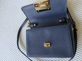 Bolso Michael Kors Piel Azul Cierre Dorado