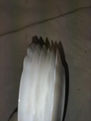 6 Platos Blancos con Borde Festoneado