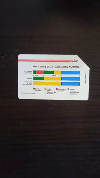 Carta Telefonica SIP Tariffe Orarie