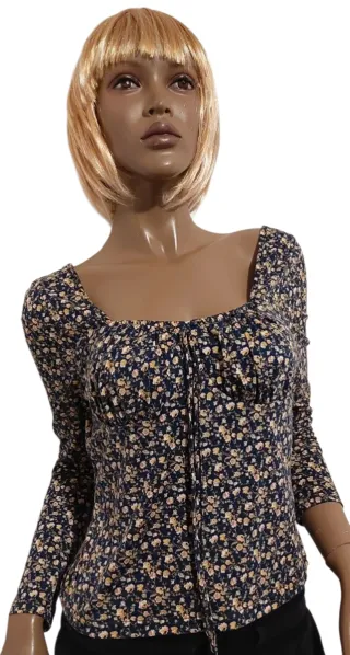 Top floreale manica lunga