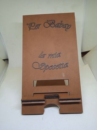 Supporto Telefono Legno e Cuoio