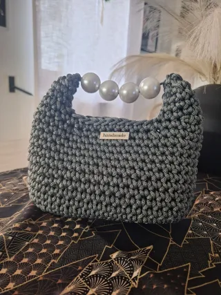 Borsa uncinetto con perle