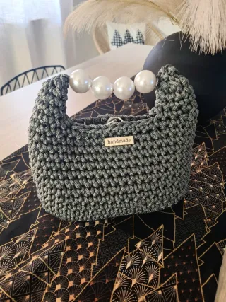 Borsa uncinetto con perle