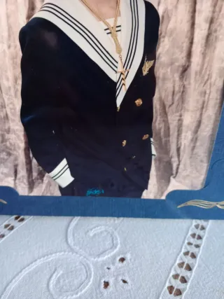 Traje de niño para comunión azul y blanco