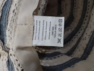 Cappello donna tg unica denim e pizzo