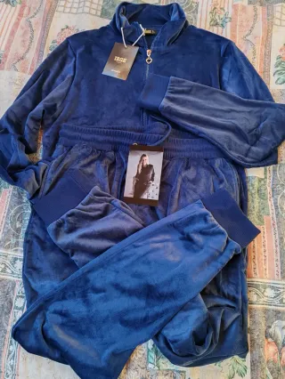 Tuta donna IRGE ciniglia blu