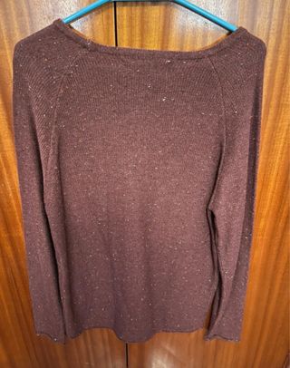 Jersey Pull&Bear cuello ancho borgoña M