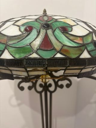 Lampada Tiffany Vintage in Cristallo e Metallo