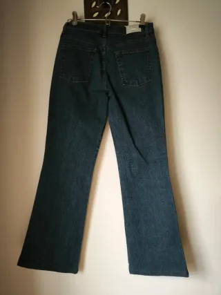 Calças de ganga flare azul tamanho 40