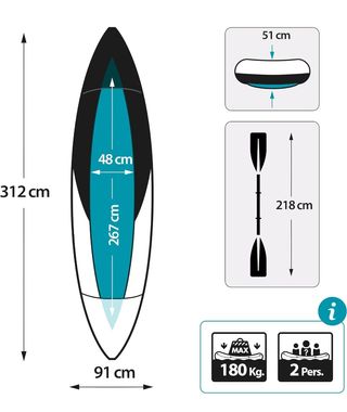 Intex Kayak Hinchable para Adultos Explorer K2 para 2 Personas (68307)